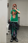 WINDOWSEN distressed printed sweatpants SS22P010MT